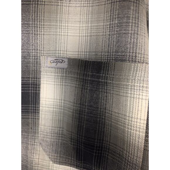 CalTop Shirt Mens XL Gray Plaid Short Sleeve Button Up USA Flannel VTG OG Street - Picture 6 of 9